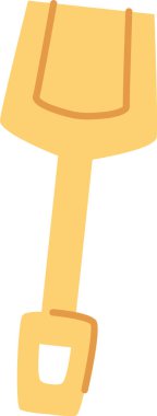 Basit saplı düz bir çizgi film küreği. Kürek, temiz çizgiler ve en az ayrıntıyla tasvir edilir. Çizgi film vektör illüstrasyonu.