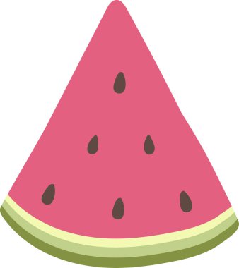 Basit çizgiler ve şekillerle minimalist tarzda bir karpuz dilimi. Bu sulu meyve parçasında pembe bir iç kabuk ve yeşil kabuk var, ferahlatıcı bir tema için mükemmel. Çizgi film vektör illüstrasyonu