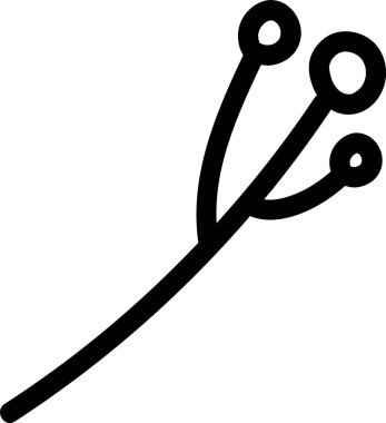 Bir kök, en üstte üç yuvarlak böğürtlen ile kalın bir sanat tarzıyla genişler. İnce sapı, minimalist bir çiçek motifi oluşturan küçük yuvarlak meyvelerden oluşan bir küme tutuyor. Çizgi film vektör illüstrasyonu