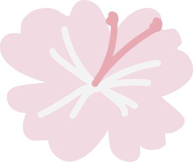 Akan taç yaprakları ve belirgin erkeklik organları olan düz bir çiçek. Çiçek dizaynı yumuşak kıvrımlara ve merkezi bir yapıya sahiptir. Çizgi film vektör illüstrasyonu.