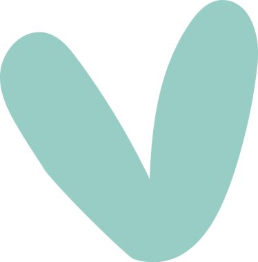 Minimalist tarzda düzgün kıvrımlı bir kalp şekli. Basit bir şekil modern ve temiz bir görünüm yaratır. Çizgi film vektör illüstrasyonu.