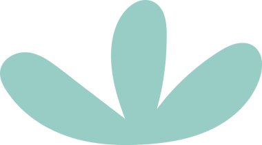 Basit bir soyut şekil düz kıvrımlı bir yaprağa benziyor. Görünüşü minimalist ve organik. Çizgi film vektör illüstrasyonu.