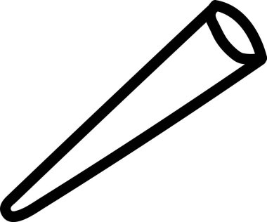 Görüntü, kalın bir hatla çizilmiş, kalın ve elle çizilmiş tek bir buz sarkıtı tasvir ediyor. İnce, donmuş bir sarkıt minimalist bir sanat formatında sunulur. Çizgi film vektör illüstrasyonu