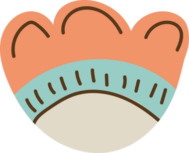 Bu sanat eserinde soyut karalama tarzında kavisli taç yaprakları ve bölümlü bölümleri olan bir çiçek kafası var. Çizgi film vektör illüstrasyonu