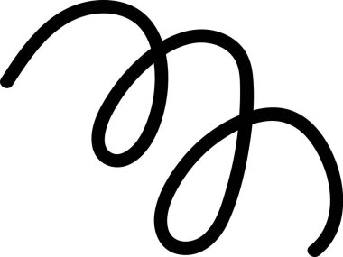 Tek bir kalın çizgi, elle çizilmiş bir şekilde gevşek bir spiral oluşturur. Dönen şekil oyuncu ve dinamik bir görünüm yaratır. Çizgi film vektör illüstrasyonu.