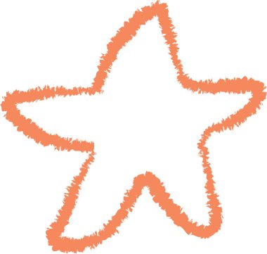 El çizimi şeklinde bulanık bir deseni olan bir yıldız şekli. Çizimde kenarları pürüzlü bir yıldız yer alıyor. Çizgi film vektör illüstrasyonu.