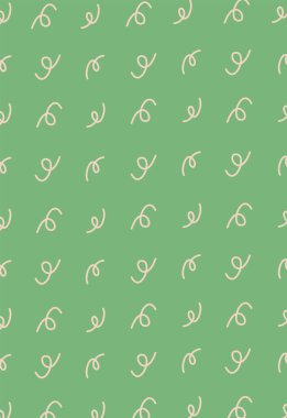 Eğri çizgiler, katı bir arkaplanda tekrarlanan soyut bir kalıp oluşturur. Döngü ve girdaplar kusursuz bir dekoratif tasarım yaratır. Çizgi film vektör illüstrasyonu.