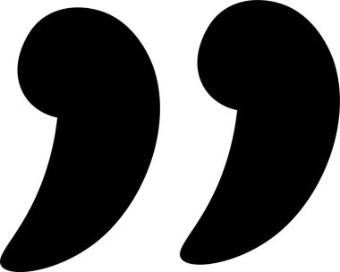 Katı, blok tarzında iki büyük, kalın tırnak işareti. Bu işaretler metne vurgu yapmak, tırnak işaretlerini vurgulamak ya da güçlü bir görsel etki yaratmak için mükemmeldir. Çizgi film vektör illüstrasyonu