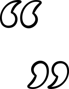 Tırnak işaretleri elle çizilmiş, kalın çizgilerle sunuluyor. Bu kalın semboller metni vurgulamak ve herhangi bir projeye stilistik bir dokunuş eklemek için mükemmeldir. Çizgi film vektör illüstrasyonu