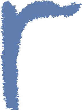 Tebeşirle çizilmiş R harfi dokulu bir arka planda oyuncu bir şekilde. Alfabe karakteri kaba kenarları ve elle çizilmiş hissi ile cesur görünüyor. Çizgi film vektör illüstrasyonu.