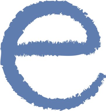 Tebeşirle çizilmiş E harfi, oyuncu bir arka planda. Alfabe karakteri kaba kenarları ve elle çizilmiş hissi ile cesur görünüyor. Çizgi film vektör illüstrasyonu.