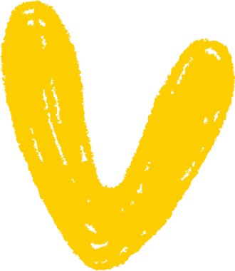 Tebeşirle çizilmiş V harfi dokulu bir arka planda oyuncu bir şekilde. Alfabe karakteri kaba kenarları ve elle çizilmiş hissi ile cesur görünüyor. Çizgi film vektör illüstrasyonu.