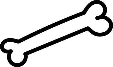 Yuvarlak uçlu basit bir kemik cesur bir taslak tarzıyla sona erer. Çizim, temiz çizgileri ve pürüzsüz kıvrımları olan bir iskelet kemiği tasvir ediyor. Çizgi film vektör illüstrasyonu.