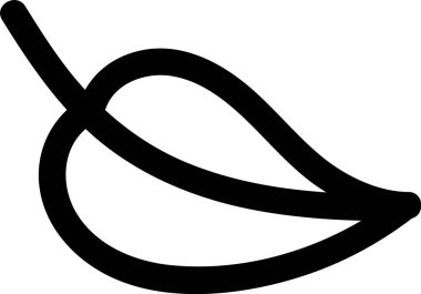 Tek bir yaprak kalın siyah çizgilerle cesur bir şekilde tasvir edilir. Yaprak basit ve net bir taslak şeklinde gösterilir. Çizgi film vektör illüstrasyonu.