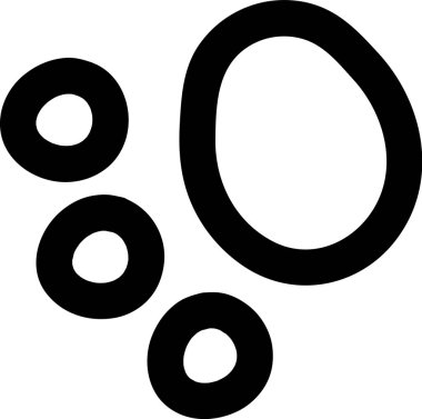 Kalın siyah çizgiler, temiz bir tarzda soyut dairesel şekiller oluşturur. Basit geometrik biçimler modern ve sanatsal bir görünüm yaratır. Çizgi film vektör illüstrasyonu.