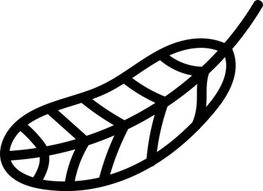 Temiz bir çizim tarzında çizgili ve çizgili tek bir tüy. Görüntü, alternatif segmentleri olan basit bir tüy tasarımını tasvir ediyor. Çizgi film vektör illüstrasyonu.