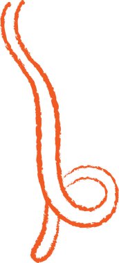 Dikey yönelimde tek bir kıvrımlı fırça darbesi ve dokulu bir son. Çizgi zarifçe dönüyor, dinamik ve sanatsal bir akış yaratıyor. Çizgi film vektör illüstrasyonu.