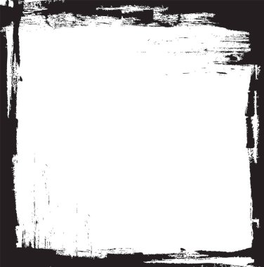 Sıkıntılı kenarları ve boş bir merkezi olan pürüzlü, dokulu bir sınır çerçevesi. Çerçeve, boş bir alanı çevreleyen engebeli ve düzensiz bir dokuya sahip. Çizgi film vektör illüstrasyonu.