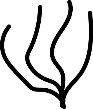 Cesur ve soyut çizgileri olan bir yosun. Kavisli iplikler dinamik, organik bir form yaratır. Çizgi film vektör illüstrasyonu.