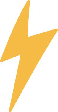 Keskin açılı düz bir şekilde cesur bir yıldırım. Sivri şekil enerji ve gücü temsil ediyor. Çizgi film vektör illüstrasyonu.