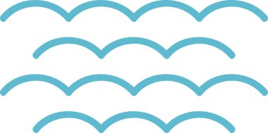 Eğri çizgiler, temiz bir şekilde tekrarlanan dalga deseni oluşturur. Kemerli şekiller kusursuz bir okyanus motifi yaratır. Çizgi film vektör illüstrasyonu