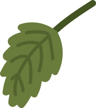 Çizgi film tarzında tek bir yaprak. Yaprak basit hatlara ve pürüzsüz bir şekle sahiptir. Çizgi film vektör illüstrasyonu.