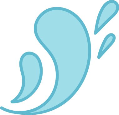 Eğimli su damlacıkları pürüzsüz, akıcı bir tarzda. Akışkan şekiller hareket ve tazelik hissi yaratır. Çizgi film vektör illüstrasyonu.