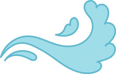 Yumuşak kıvrımlı ve akışkan hareketli stilize bir su sıçraması. Görüntü, dinamik bir dalga şeklini temiz ve soyut bir şekilde tasvir ediyor. Çizgi film vektör illüstrasyonu.