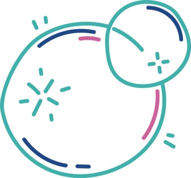 Çemberleri aynı çizgi kalıplarıyla eğlenceli bir şekilde örtüşüyor. Eğri çizgiler ve yıldız gibi aksanlar dinamik bir kompozisyon oluşturur. Çizgi film vektör illüstrasyonu.