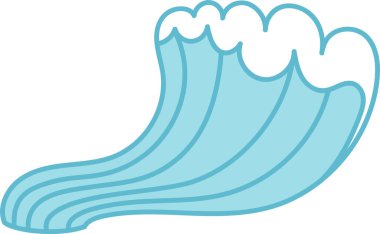 Eğimli hatları ve pürüzsüz bir dış hatları olan stilize bir dalga. Okyanus dalgası akışkan şekiller ve temiz bir hat içerir. Çizgi film vektör illüstrasyonu.