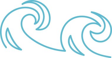 Eğri çizgiler düzgün bir şekilde biçimlendirilmiş okyanus dalgası deseni oluşturur. Akan şekiller, pürüzsüz hatları olan dinamik bir deniz motifi yaratır. Çizgi film vektör illüstrasyonu.