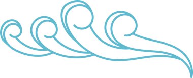 Kavisli çizgiler, temiz ve soyut bir şekilde akan bir dalga oluşturur. Dönen şekiller dinamik bir hareket etkisi yaratır. Çizgi film vektör illüstrasyonu.