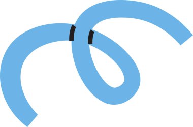 Pürüzsüz kıvrımları ve kalın çizgileri olan akıcı bir kurdele. Soyut form dinamik ve akışkan bir görünüm yaratır. Çizgi film vektör illüstrasyonu.