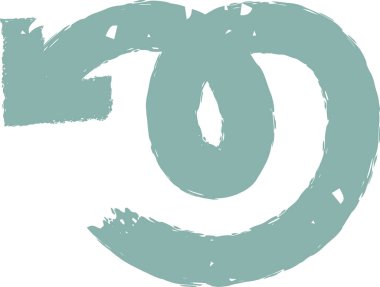 Kaba desenli bir ok grunge tarzında bir döngü oluşturur. Oklar fırça darbesi tasarımı dairesel hareketler yaratıyor. Çizgi film vektör illüstrasyonu.