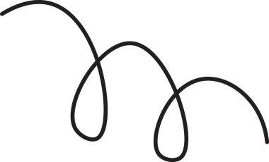 Tek bir sürekli çizgi düz eğri şeklinde iki döngü oluşturur. Çizgi zarifçe kıvrılıyor ve zarif bir akış şekli oluşturuyor. Çizgi film vektör illüstrasyonu.