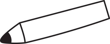 Sivri uçlu basit bir boya kalemi taslağı. Çizimde kalın çizgiler ve temel bir şekil var. Çizgi film vektör illüstrasyonu.