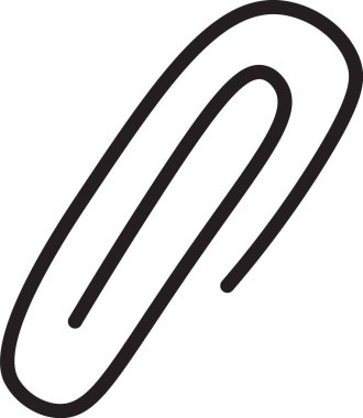 Temiz bir şekilde kalın çizgilerle çizilmiş tek bir ataç. Görüntü, basit bir ofis malzemesini açık bir şekilde gösteriyor. Çizgi film vektör illüstrasyonu.