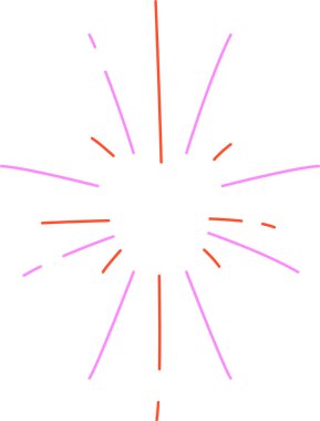 Yayılan çizgiler, temiz ve modern bir şekilde dinamik bir patlama oluşturur. Düz vuruşlar enerjik bir yıldız patlaması etkisi yaratır. Çizgi film vektör illüstrasyonu.