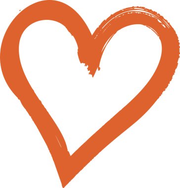 Cesur fırça darbeleri ve pürüzlü kenarlarla çizilmiş bir kalp şekli. Taslak dinamik ve sanatsal bir izlenim yaratıyor. Çizgi film vektör illüstrasyonu.