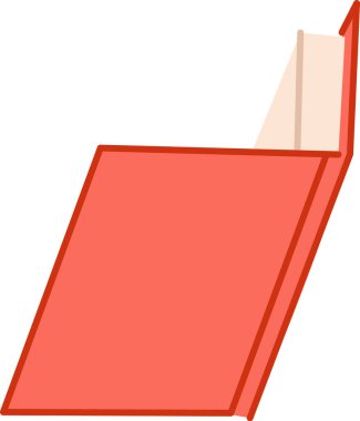 Düz bir tarzda görünür sayfaları olan açık bir kitap. Çizimde kapağı ve yan açıyla gösterilen sayfaları olan bir kitap tasvir ediliyor. Çizgi film vektör illüstrasyonu.