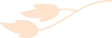 Temiz çizgi film tarzında iki stilize yaprağı olan narin bir dal. Çizimde yaprağın pürüzsüz bir sanat tasarımı yer alıyor. Çizgi film vektör illüstrasyonu.