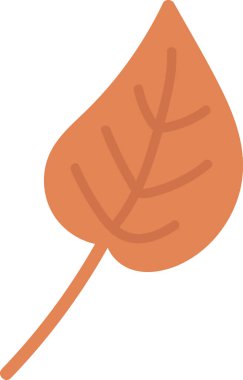 Çizgi film tarzında cesur hatları ve basit damarları olan tek bir yaprak. Yaprak düz kıvrımlar ve minimalist tasarım elementleriyle tasvir edilir. Çizgi film vektör illüstrasyonu.