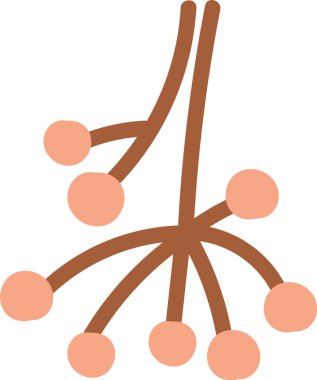 Dairesel böğürtlenlerle sade çizgi film tarzında stilize edilmiş bir dal. Eğri çizgiler ve yuvarlak şekiller eğlenceli bir botanik tasarımı yaratır. Çizgi film vektör illüstrasyonu.