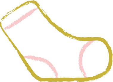 Kabataslak, kabataslak hatları ve yumuşak iç hatları olan bir çorap. Çizim kalın vuruşlar ve ince gölgeler kullanıyor. Çizgi film vektör illüstrasyonu.