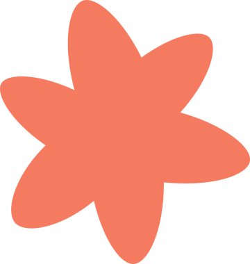 Çizgi film şeklinde yuvarlak taç yaprakları olan basit bir çiçek şekli. Soyut biçim düz eğriler ve oyuncu bir tasarım içerir. Çizgi film vektör illüstrasyonu.