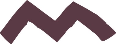 Fırça darbesi şeklinde pürüzlü kenarları olan cesur bir zikzak şekli. Açısal form dinamik ve sanatsal bir izlenim yaratır. Çizgi film vektör illüstrasyonu.