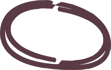 Kalın fırça darbeleri ve pürüzlü kenarlarla oluşturulmuş dairesel bir çerçeve. Yuvarlak şekil, dinamik bir görünüm veren kalın ve düzensiz çizgilerden oluşur. Çizgi film vektör illüstrasyonu.