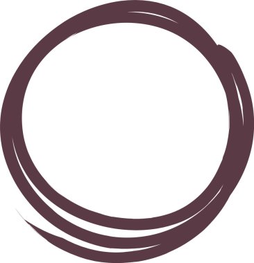 Fırça darbeleriyle oluşturulmuş kaba, el çizimi bir daire. Dairesel form dengesiz ve dinamiktir, hareket hissi verir. Çizgi film vektör illüstrasyonu.