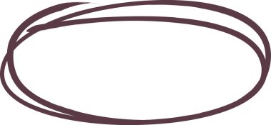 Üstüste binen çizgileri elle çizilmiş gevşek bir oval. İllüstrasyonda dinamik darbeleri olan basit, serbest bir elips yer alıyor. Çizgi film vektör illüstrasyonu.