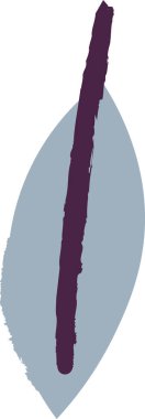 Kalem boyası tarzında çizilmiş tek bir sonbahar yaprağı. Kalın çizgiler ve desenli gölgeler. Yaprak, doğal forma odaklı basit bir şekilde tasvir edilir. Çizgi film vektör illüstrasyonu.